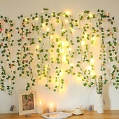 preiswerte Solar Lichterketten-Lichterkette mit Schmetterlings-, Lilien- und Efeumotiven, für drinnen und draußen, geeignet für Wohnzimmer, Schlafzimmer, Terrasse, Garten, Hochzeiten und Partys, batterie-, kabel- oder