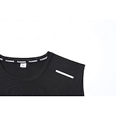 お買い得  ジム用タンクトップ-男性用 戦車 ノースリーブ クルーネック 夏 平織り スポーツ＆アウトドア ソークオフ 反射ストリップ スポーツ ジム ブラック ホワイト ピンク メンズトップTシャツ