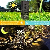 billige Pathway Lights &amp; Lanterns-6 stk stilys utendørs solcelle plen sti lys ip65 vanntett hagelampe for terrasse sti landskap hage dekorasjon belysning 6x