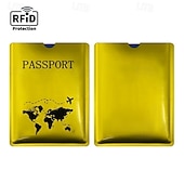 abordables Porte-cartes RFID-Lot de 100 pochettes anti-RFID, protège-cartes de crédit ou pochettes pour passeport, protection contre le vol d'identité en voyage, porte-cartes fin et coloré pour portefeuille, protection antivol
