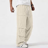 abordables pantalones casuales-Hombre Pantalones Pantalones casuales Pantalones anchos Pantalones de paracaídas Pantalones de secado rápido Correa 2 en 1 Multi bolsillo Plano Dispersor de humedad Transpirable Longitud total Casual