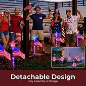  1 pz luci solari decorative a LED per esterni, luci solari con bandiera americana, bandiere decorative, bandiera patriottica da giardino, faretti solari per paesaggistica, luci solari da giardino, luci a LED per asta portabandiera da esterno