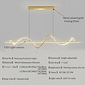 お買い得  ラインデザイン-LED ペンダントライト 100 センチメートルアイランドライト調光可能なラインデザインアルミニウムスタイリッシュなミニマリスト塗装仕上げダイニングルームキッチンライト 110-240v リモコンでのみ調光可能