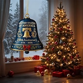 abordables Articles de fête-Lot de 2 cloches commémoratives du 250e anniversaire des États-Unis (1776-2026), décoration patriotique pour sapin de Noël, souvenir du semi-quincentenaire des États-Unis, coffret cadeau de Noël en