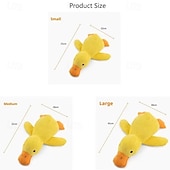 economico Giocattoli di peluche-cane che dorme con un abbraccio di cane giocattoli a forma di anatra per alleviare la noia della piccola anatra gialla bambola di peluche interattiva forniture per animali domestici