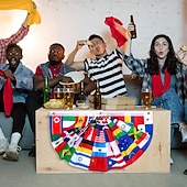  3/6 piezas de banderines plisados de 48 países para decoración de la Copa Mundial de Fútbol 2026, banderines, decoración de banderas de países en forma de semicírculo para el día del partido de fútbol
