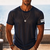 cheap Vacation Tropical T Shirts-Men's Sheer Mesh T-Shirt, See Through Beach Shirt Summer Clubwear Top for Men