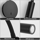 ieftine Aplice de Perete-Lampă de perete cu LED pentru interior, lampă de citit cu LED pentru montare pe perete, lampă de citit cu focalizare pentru pat, lumini pentru tăblia patului, lampă de citit cu LED-uri cu furtun rotund din bronz, montată pe noptieră de 3 W