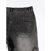 ieftine Pantaloni Cargo-Bărbați Pantaloni Cargo Pantaloni Pantaloni casual Pantaloni din denim Multi Buzunare Picior drept Simplu Confort Lungime totală Casual Zilnic În aer liber Modă Șic Stradă Albastru piscină Negru