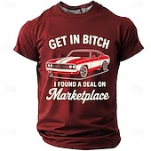  Herren-T-Shirt mit dem Aufdruck „Get in bitch I found a deal on marketplace“, lustiges Muscle-Car-Meme, normale Passform, königsblau, Designer-Kleidung, Größen S, M, L, XL, XXL, XXXL