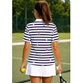  America's 250th Anniversary Women's Stripes Sport Shirt Golf Polo Shirt Tank Top Tennis Shirt Short Sleeve Floral Buttons UPF50+ UV Resistant High Elasticity Moisture Wicking Breathable Volleyball