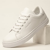 economico Scarpe Casual con Lacci-Scarpe da ginnastica basse bianche da uomo, scarpe casual stringate per camminare, scarpe comode e minimaliste per viaggiare e per l'uso quotidiano.