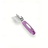 baratos Cuidados com o Cabelo-Pente desembaraçador para pelos de animais de estimação, com lâminas longas e seguras para cães e gatos, ideal para desembaraçar pelos emaranhados ou com nós na pelagem interna.