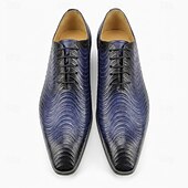 economico Scarpe Eleganti Classiche-Scarpe eleganti Oxford da uomo blu navy con texture, punta affusolata, scarpe formali alla moda per gentiluomini, adatte per lavoro, matrimoni, feste serali e occasioni eleganti.