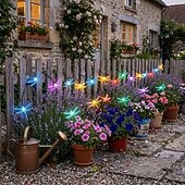 billiga Solsträngljus-6,5 m 30 lysdioder solcellsdriven trollslända ljusslinga varmvit flerfärgad vit 8 lägen vattentät utomhus jul bröllop högtidsdekoration ljus