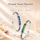 cheap Smart Wristbands-Elegant Smart Bracelet for Women, Jewelry Fitness Tracker with Sleep &amp; Activity Tracking, IP68 Waterproof Smart Jewelry with App Sync, Long Battery Life, Adjustable Crystal Bangle, Fashion Gift