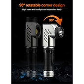 cheap Flashlights-Rechargeable Tactical Flashlights 1600 High Lumens 2 Light Sources,6 Modes, 90 Degree Rotating,Waterproof Working Light with Magnetic Base for Home Emergency, Outdoor, Camping