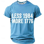  miesten vähemmän 1984 enemmän 1776 isänmaallinen vapaus sitaatti retro graafinen t-paita lyhythihainen vapauslause t-paita suunnittelijavaatteet vaatteet s m l xl xxl xxxl
