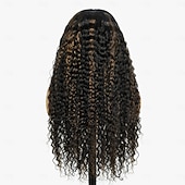 baratos Perucas de seda frontais de cabelo natural-Cabelo humano remy Frente de renda 13x6 Peruca Parte livre Cabelo Brasileiro Encaracolado Preta Ruivo Peruca 180% Densidade do Cabelo Cabelo com Luzes / Reflexos Para Feminino Longo Perucas de Cabelo