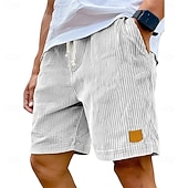 baratos Calções Estilo Casual-Homens Calção Shorts casuais Shorts de veludo cotelê Com Cordão Cintura elástica Côr Sólida Conforto Comprimento do joelho Diário Ao ar livre Streetwear Férias Moda Cáqui Preto Micro-Elástica