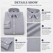 voordelige oxford-overhemden voor heren-Herenoverhemd 100% katoen oxford button-down grijs