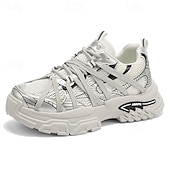 cheap Casual Sneakers-Men's White Outdoor Sneakers Lightweight Breathable Lace-Up Comfort Walking Shoes for Travel, Hiking, Daily Wear and Weekend Adventures