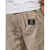 abordables Vacances-Homme Shorts Shorts en Lin Shorts d'été Shorts de plage Cordon de serrage Taille Élastique Uni Confort Respirant Longueur Genou Occasionnel Quotidien Extérieur ancien Vacances Gris blanc bleu marine