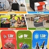 abordables Recreación al Aire Libre-2 bolsas isotérmicas grandes y extragrandes, mantienen la comida caliente o fría durante varias horas: bolsa de compras, bolsa térmica suave, adecuada para catering/doordash, bolsa isotérmica para