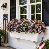  24 Inch Artificial Flower Stake Outdoor Decor, Patriotic Red White Blue Topiary Ball Trees for Independence Day, Memorial Day & 250th Anniversary , UV Resistant Heavy Duty No Fade Garden Yard Lawn Por