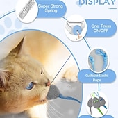 economico Giochi per gatti-Giocattolo interattivo per gatti da interno, giocattolo intelligente ricaricabile tramite USB da appendere alla porta, retrattile automatico, giocattolo elettronico per gatti con piume e cordino, con
