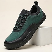 voordelige Casual Veterschoenen-Groene herenwandelschoenen, veterschoenen voor buiten, stevige wandelschoenen met antislipzool voor reizen, kamperen en dagelijks gebruik.