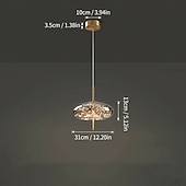 abordables Éclairages pour îlot-Lustre en métal et cristal gypsophile, suspension LED design globe, luminaire suspendu de style nordique luxueux et moderne, barre lumineuse créative pour chambre, chevet ou bureau.