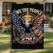 cheap Garden Flag-2PCS 250th Anniversary USA Flag Double Sided Outdoor Patriotic Garden Flag with Statue of Liberty, 4th of July Decorations for US 250th Celebration, USA Merchandise, Commemorative 1776-2026