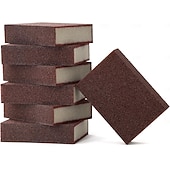 cheap Kitchen Cleaning-12pcs Magic Cleaning Carborundum Sponge with 2 Handles Rust Foam Cleaning Eraser for Pots, Pans, Sink, Grill, Household Cleaning Emery Sponges for Kitchen, Bathroom