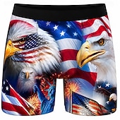 preiswerte Patriotische 250 Shorts-4. Juli 2026 250. Herren Adler US Flagge Dehnbare Boxershorts Badeshorts Boxer-Badeshorts Patriotisch Lässig Heim Strandurlaub Elastischer Bund Feuchtigkeitsableitend Atmungsaktive Unterwäsche