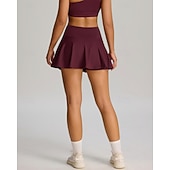 cheap Women's Skirts &amp; Skorts-Women's Solid Colored Casual Skirt Tennis Skirts with Shorts Sport Skirt Pocket High Waist Quick Dry Elastic Sweat-Wicking Breathable Tennis Golf Running Skirt Black Red Navy Blue Tennis Clothing