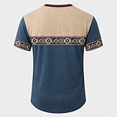 halpa Vintage &amp;amp; Retro-Miesten Retro T-paita Henley-paita T-paidat Lyhythihainen Suunnittelija Perus Klassinen Kausaliteetti Päivittäin ulko- Kevät kesä Kesä Kevät Järvensininen Laivaston sininen Tumman vihreä Vaalean