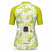 economico Maglie da donna-Per donna Maglia da Ciclismo Floreale Manica Corta Bicicletta Maglia Top con 3 tasche posteriori Protezione solare Resistente ai Raggi UV Asciugatura Rapida Strisce Riflettenti Gli sport Rosa Blu