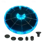 baratos Luzes Subaquáticas-Luzes solares para fonte de água externas à prova d'água, 17 cm, fonte flutuante RGB com mudança de cor, bomba de água movida a energia solar para banho de pássaros, lago, jardim, piscina, pátio e
