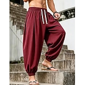 economico pantaloni casual-Per uomo Joggers Pantaloni Pantaloni casual Pantaloni a Nido d'Ape Coulisse Tasca Elastico in vita Tinta unica Asciugatura Rapida Leggero Quotidiano All'aperto Vacanza Vacanza Elegante Nero Bianco