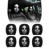  Conjunto de 2/4 capas engraçadas e assustadoras para encosto de cabeça de carro, com design de rosto horripilante. Ideal para pegadinhas nos bancos dianteiros, Halloween ou como presente de brincadeira. Capa de assento automotiva durável e elástica.