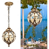 economico Design del Globo-18 cm Design di Lanterna a Sospensione Lampada a sospensione Metallo Vetro Vintage Stile Nordico 110-240 V