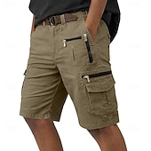 voordelige Buitenshuis-Voor heren Ladingbroek Cargoshorts Korte broek Casual korte broek Zak Elastische taille Effen Kuitlengte Casual Buiten Streetwear Modieus Streetwear Zwart Oranje Inelastisch