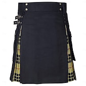 economico Fondi-Highland scozzese Medievale Celtico Kilt scozzesi utilitari Gonnellini Vichy quadrettato Costume Per uomo Celtico Fiera Rinascimentale LARP Festival Adulti Gonnellino Primavera &amp; Estate