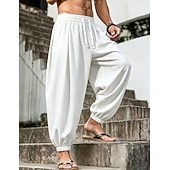 economico pantaloni casual-Per uomo Joggers Pantaloni Pantaloni casual Pantaloni a Nido d'Ape Coulisse Tasca Elastico in vita Tinta unica Asciugatura Rapida Leggero Quotidiano All'aperto Vacanza Vacanza Elegante Nero Bianco
