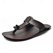 billiga Inneskor och flip-flops till herrar-Herrsandaler med brun tå, mjuka, lätta och bekväma sommarskor för strandresor, kustnära fritid och varma väderförhållanden