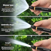 abordables Riego e irrigación-1 juego de pistola de agua a alta presión para lavado de autos en casa, potente amplificador de presión para manguera de jardín, ajustable 360°, 3 tipos de rociado y manguera de 5/10 m para regar