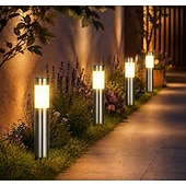 ieftine Lumini de cale și lanterne-2 buc lumini ale căii lumini solare de grădină în aer liber din oțel inoxidabil, led, iluminat de gazon, iluminat stradal pentru curte, lampă de decorare a peisajului din curte