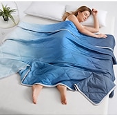 cheap Cooling Bedding-Cooling Blanket Summer Comforter Ice Silk Cool Quilt Lightweight Silky Soft Air Conditioning Blanket Breathable Reversible Gradient Summer Quilt for Hot Sleepers Bedroom