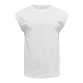 abordables Running Tee &amp; Tank Tops-Men's Solid Colored Workout Tank Top Running Tank Top Gym Tank Top Summer Spring Classic Sleeveless Quick Dry Lightweight Moisture Wicking Breathable Gym Workout Active Training Exercise Black White